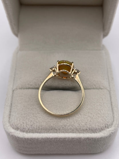 9ct gold opal and zircon ring