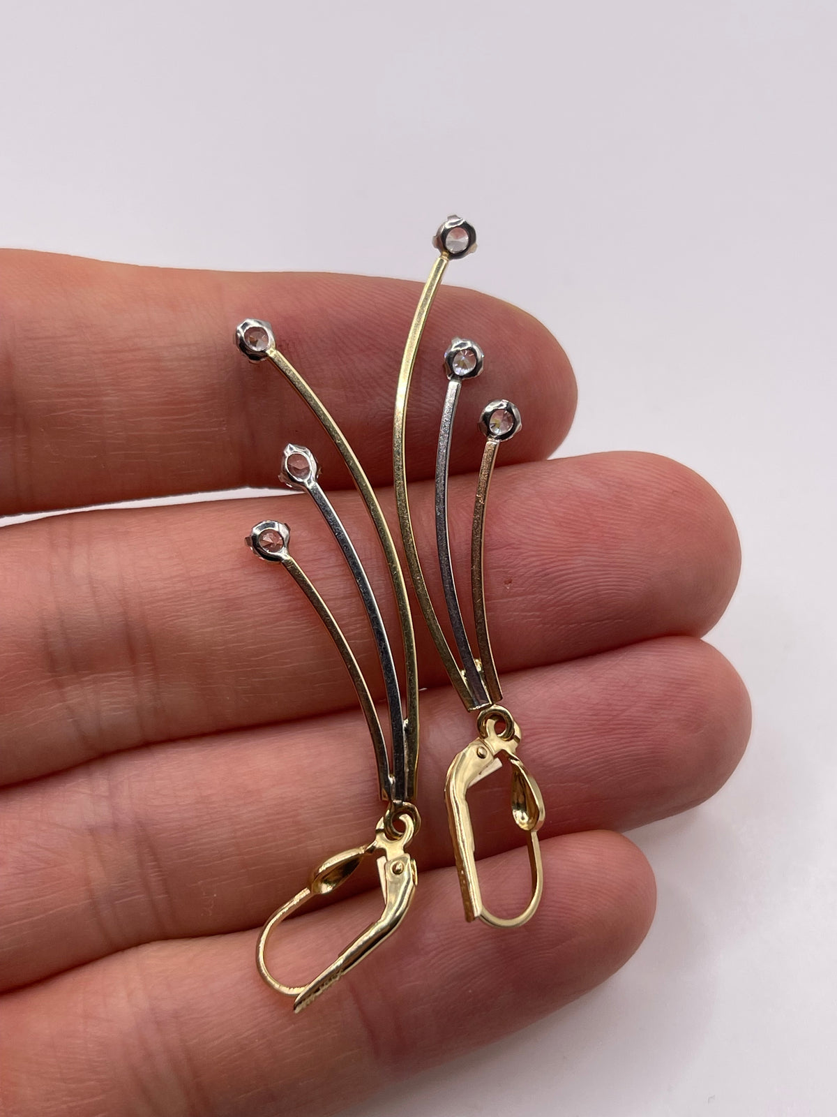 14ct gold cz earrings