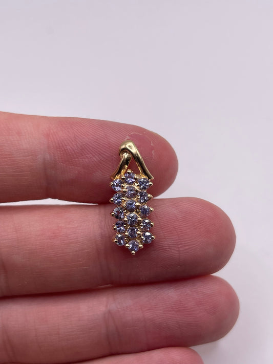 9ct gold tanzanite cluster pendant