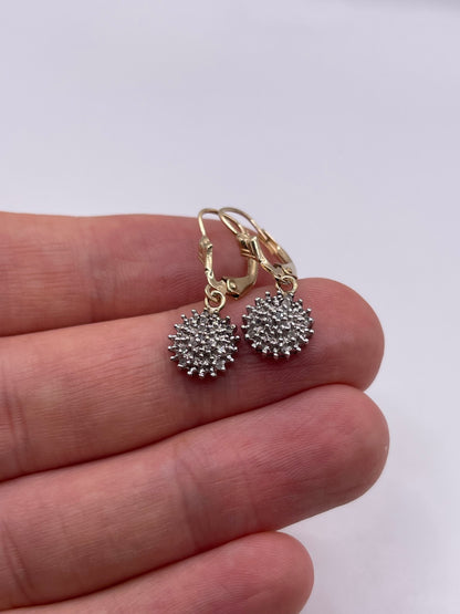 9ct gold diamond cluster earrings