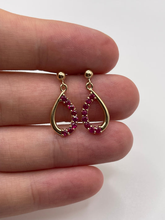 9ct gold ruby earrings