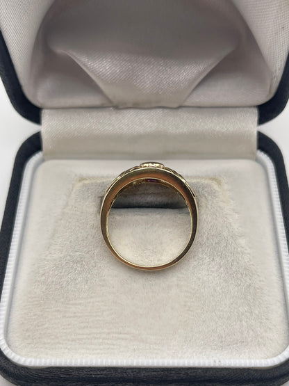 9ct gold amethyst and topaz ring