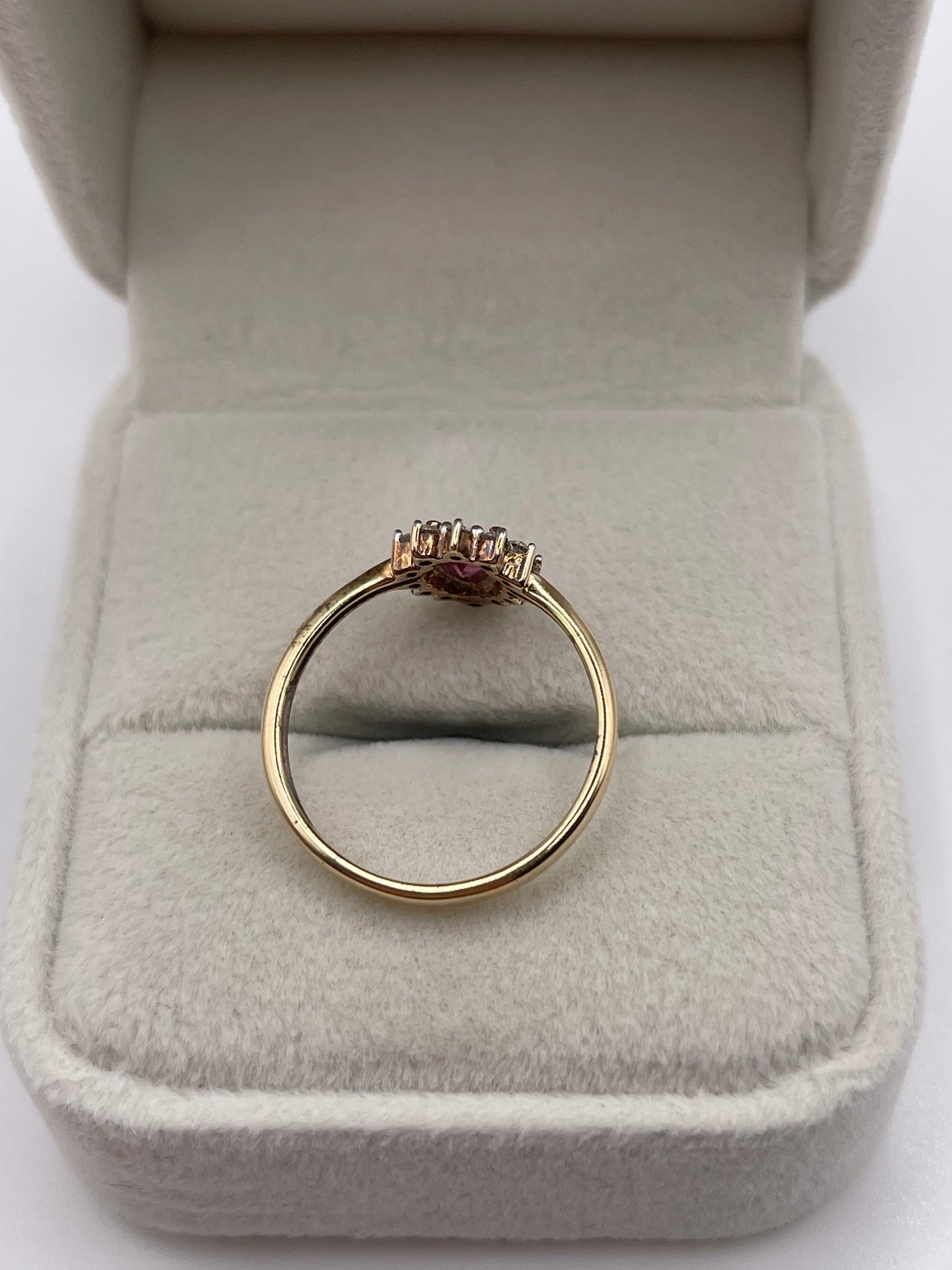 9ct gold ruby and diamond ring