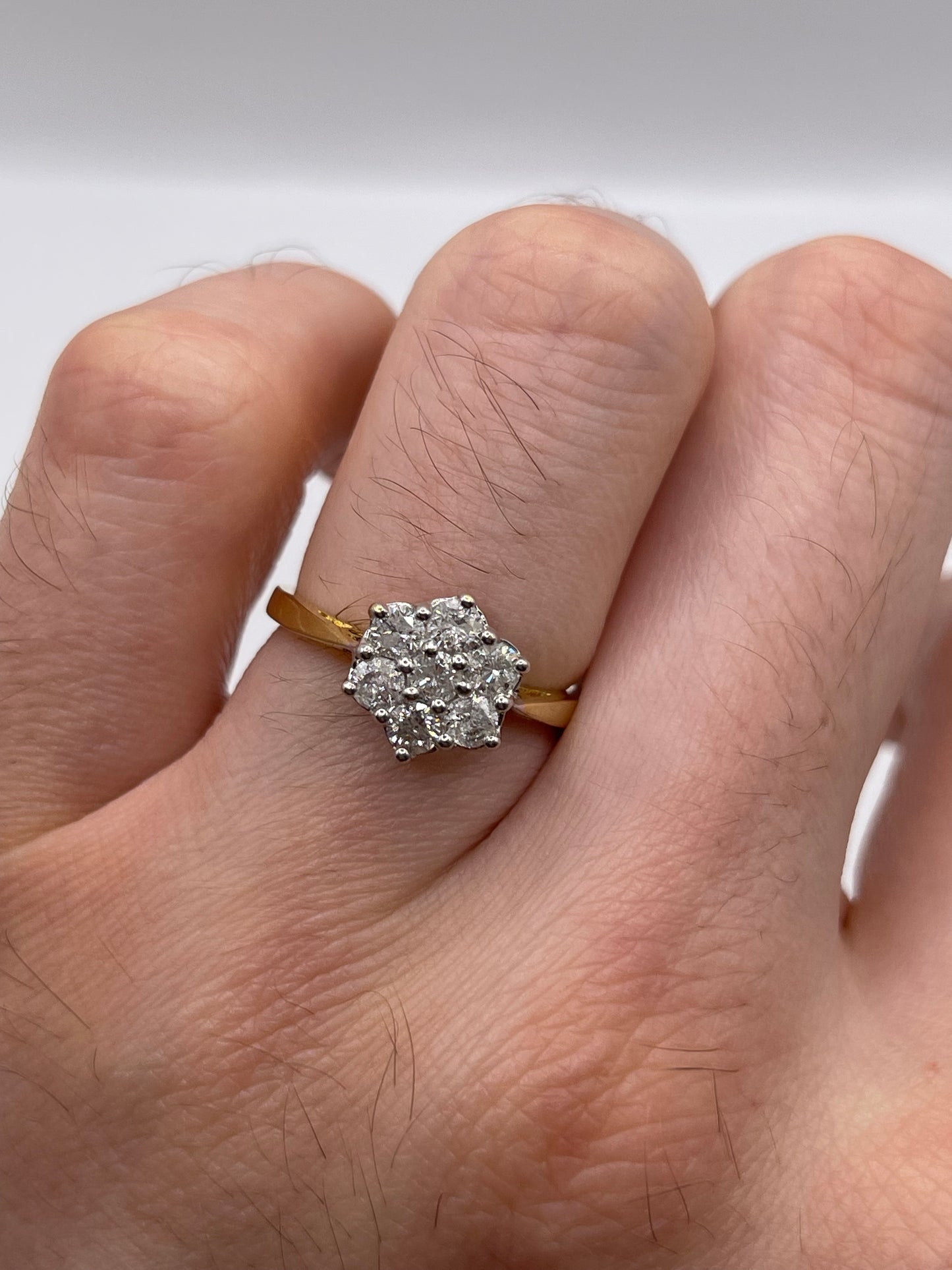 18ct gold 75 point diamond ring