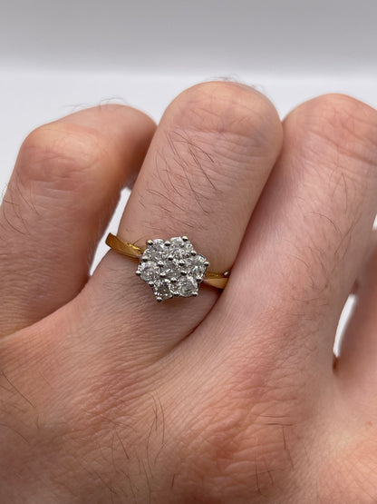 18ct gold 75 point diamond ring