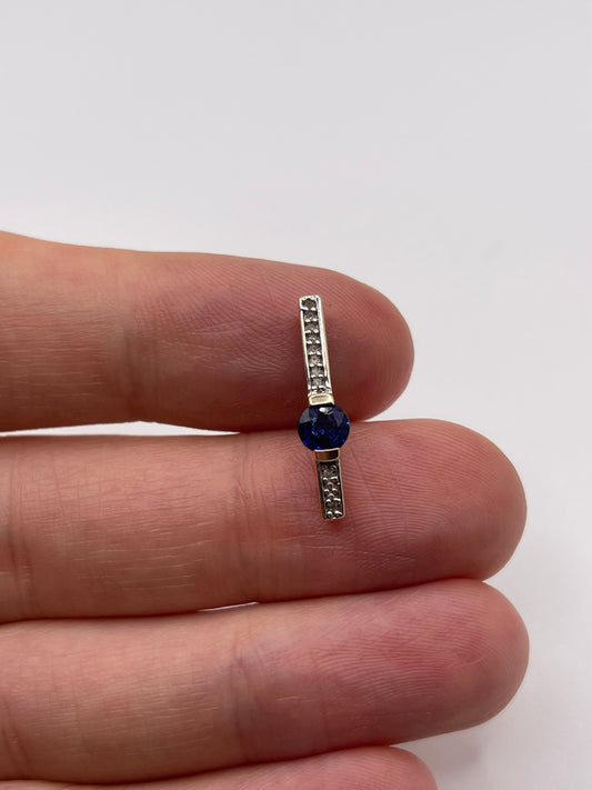 9ct gold kyanite and diamond pendant
