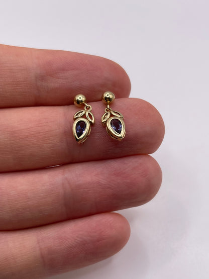 9ct gold iolite earrings