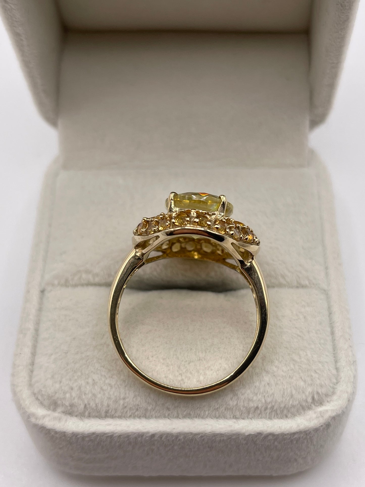 9ct gold citrine cluster ring