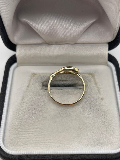 9ct gold wishbone ring