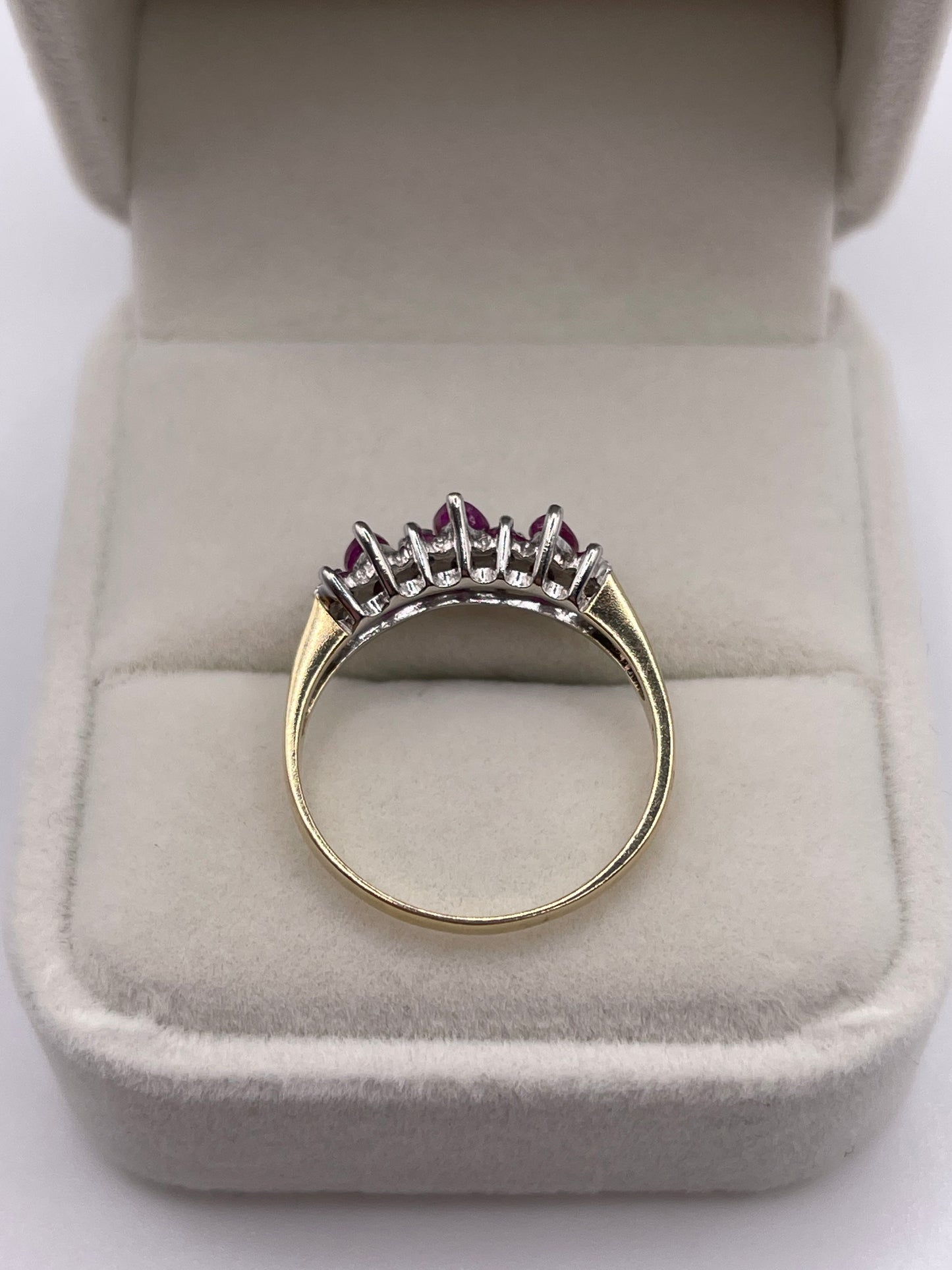 9ct gold ruby and diamond ring