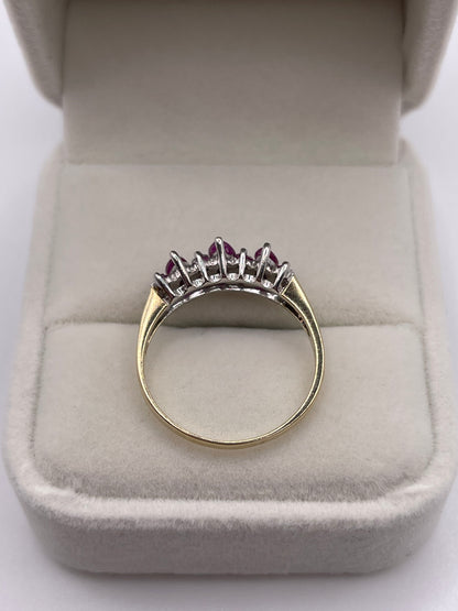 9ct gold ruby and diamond ring