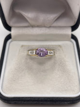 Load image into Gallery viewer, 9ct gold amethyst and diamond ring
