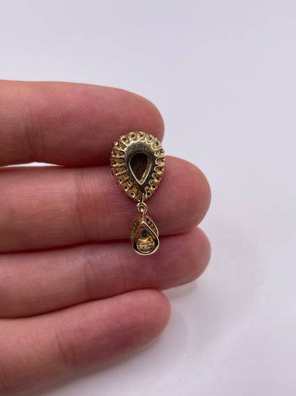 9ct gold multi gemstone pendant