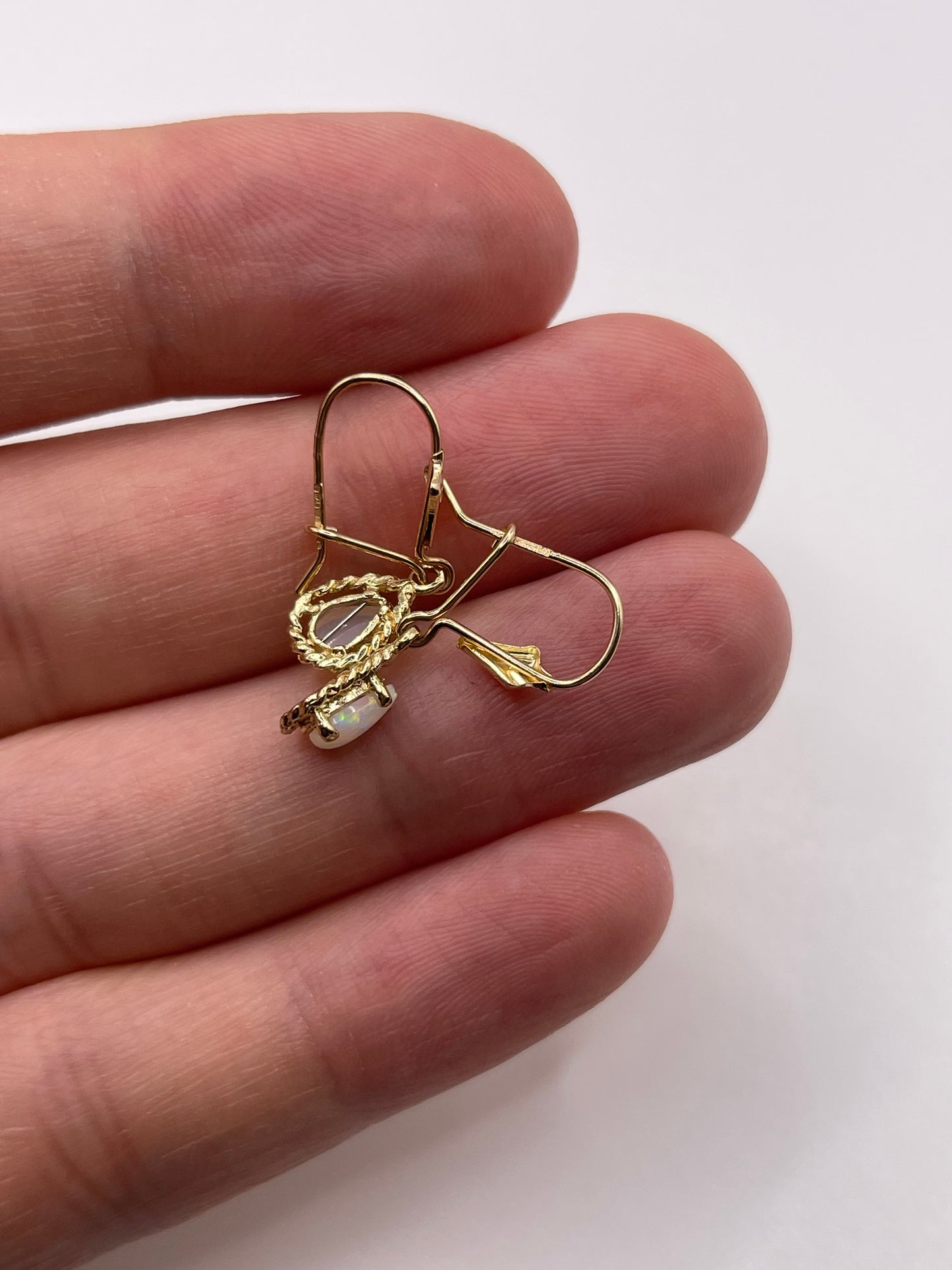 9ct gold opal earrings