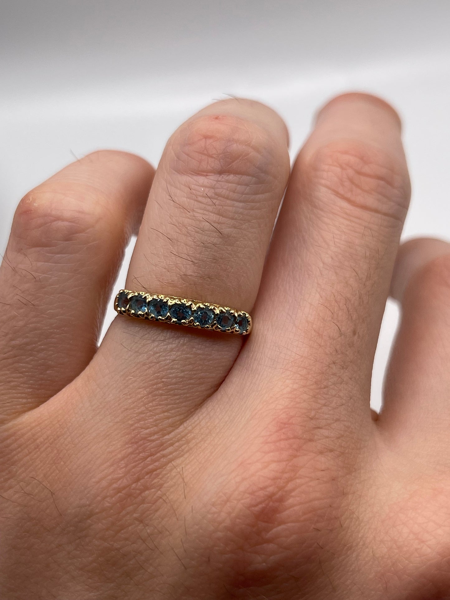 9ct gold blue topaz ring