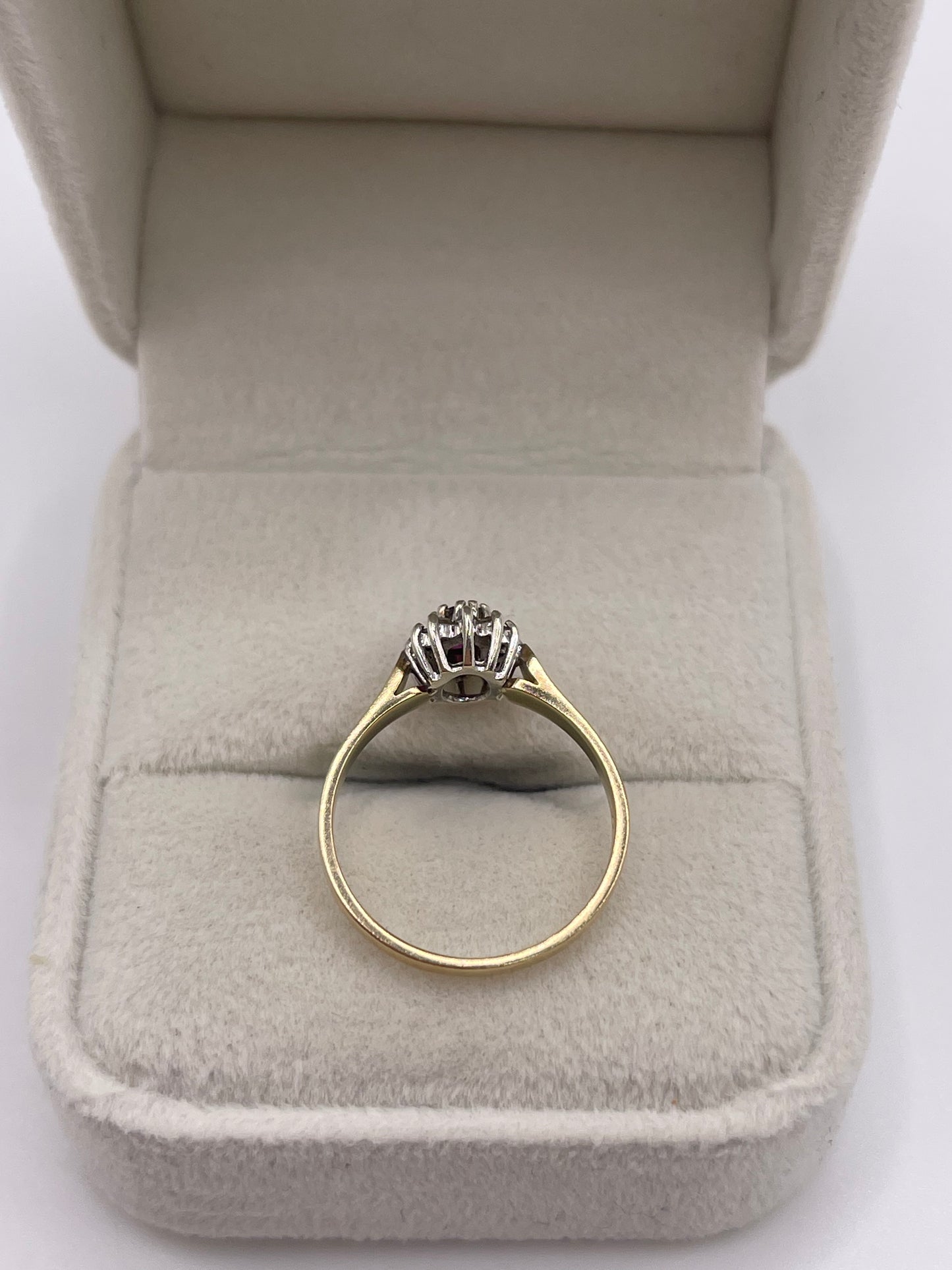 9ct gold ruby and diamond ring