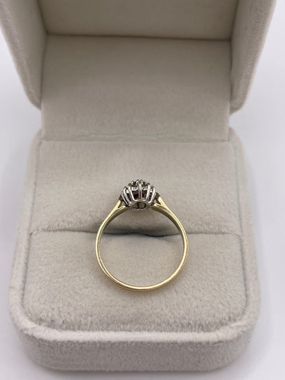 9ct gold ruby and diamond ring