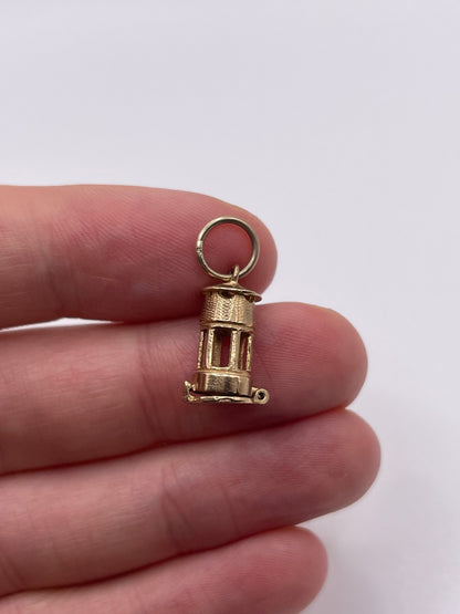 9ct gold miners lamp charm
