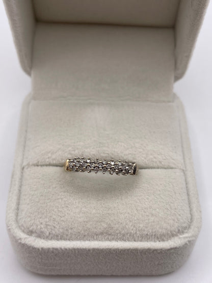 9ct gold diamond cluster ring