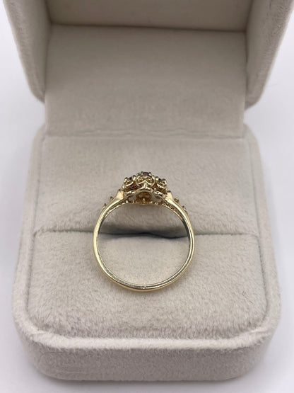 9ct gold ruby cluster ring