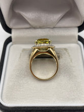 Load image into Gallery viewer, 9ct gold lemon quartz and diamond ring
