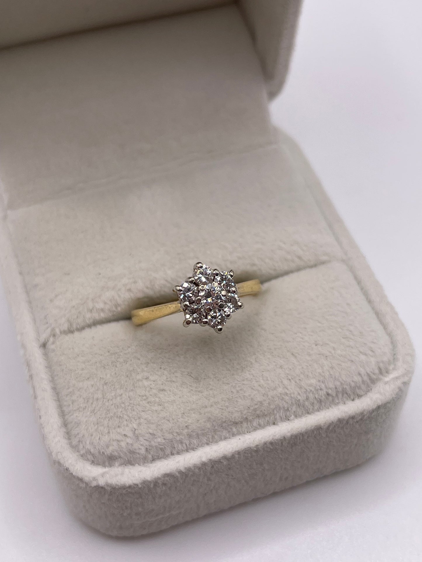 18ct gold diamond cluster ring