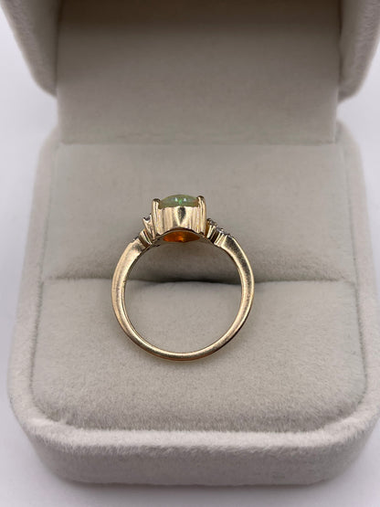 9ct gold opal and zircon ring