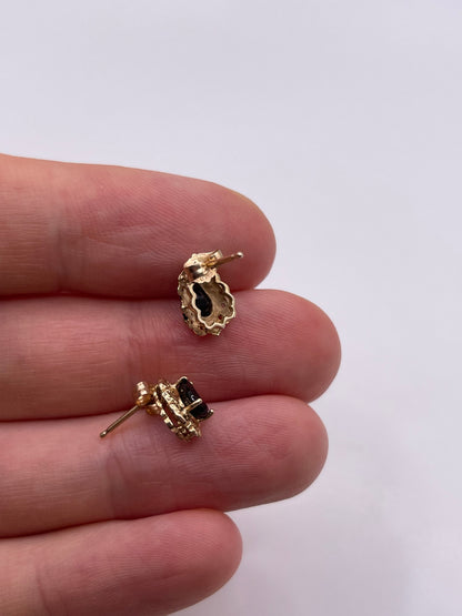 9ct gold sapphire earrings