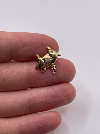 9ct gold pig charm
