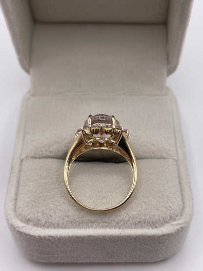 9ct gold morganite and zircon ring
