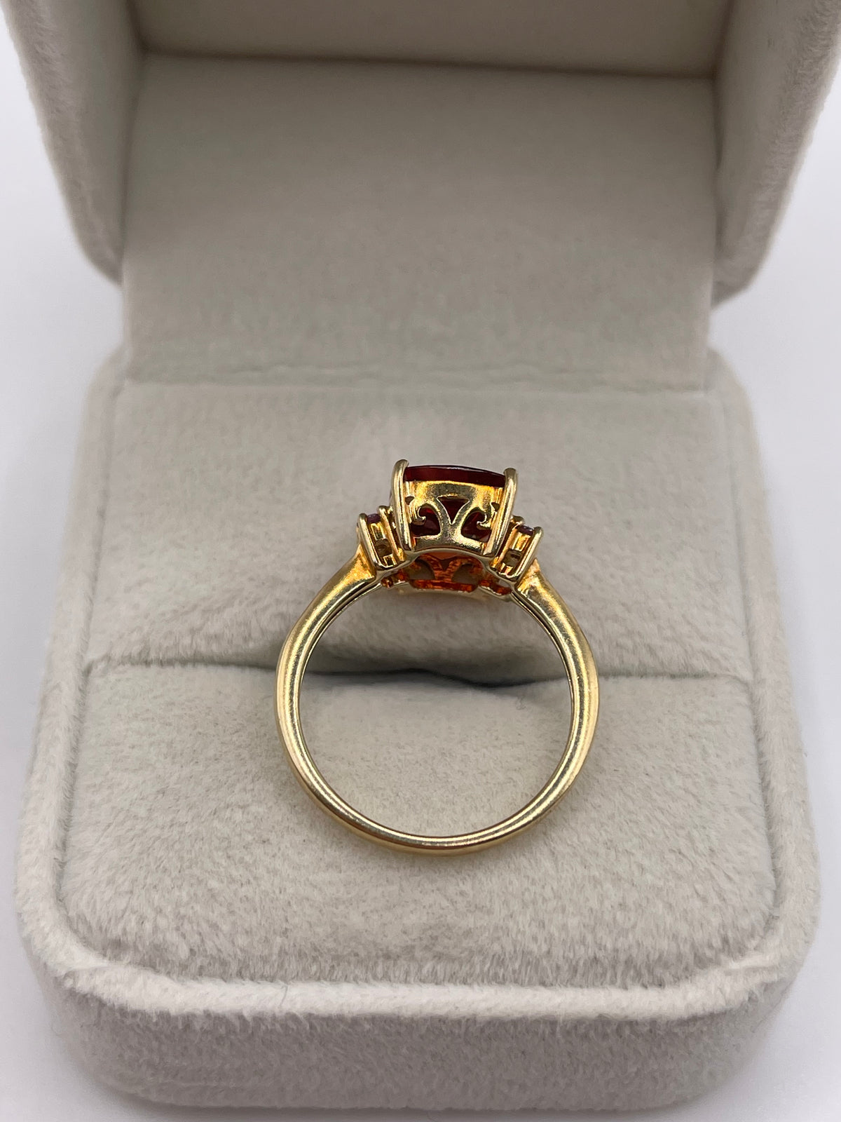 9ct gokd quartz, pink topaz and diamons ring