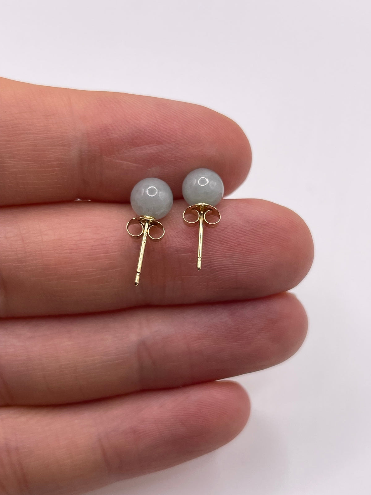9ct gold jade earrings