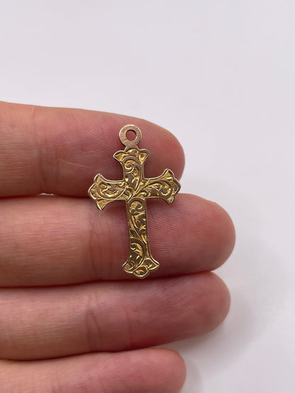 9ct rose gold cross pendant