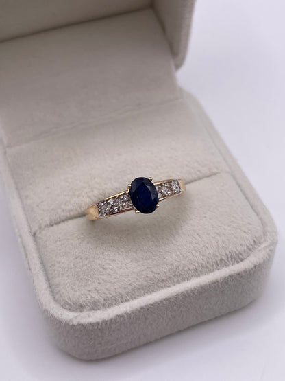 9ct gold sapphire and diamond ring