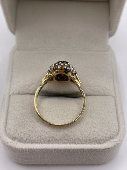 9ct gold sapphire and diamond ring