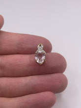 Load image into Gallery viewer, 9ct gold kunzite and diamond pendant
