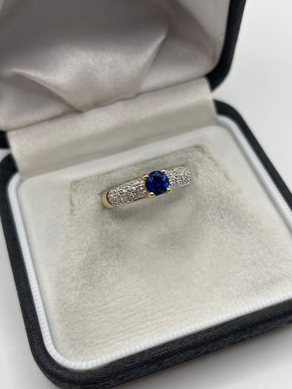 9ct gold kyanite and diamond ring
