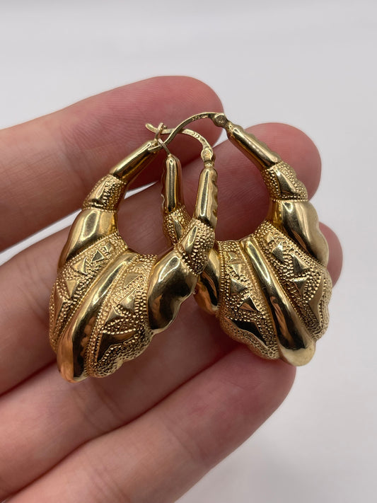 9ct gold creole earrings