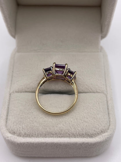 9ct gold amethyst ring