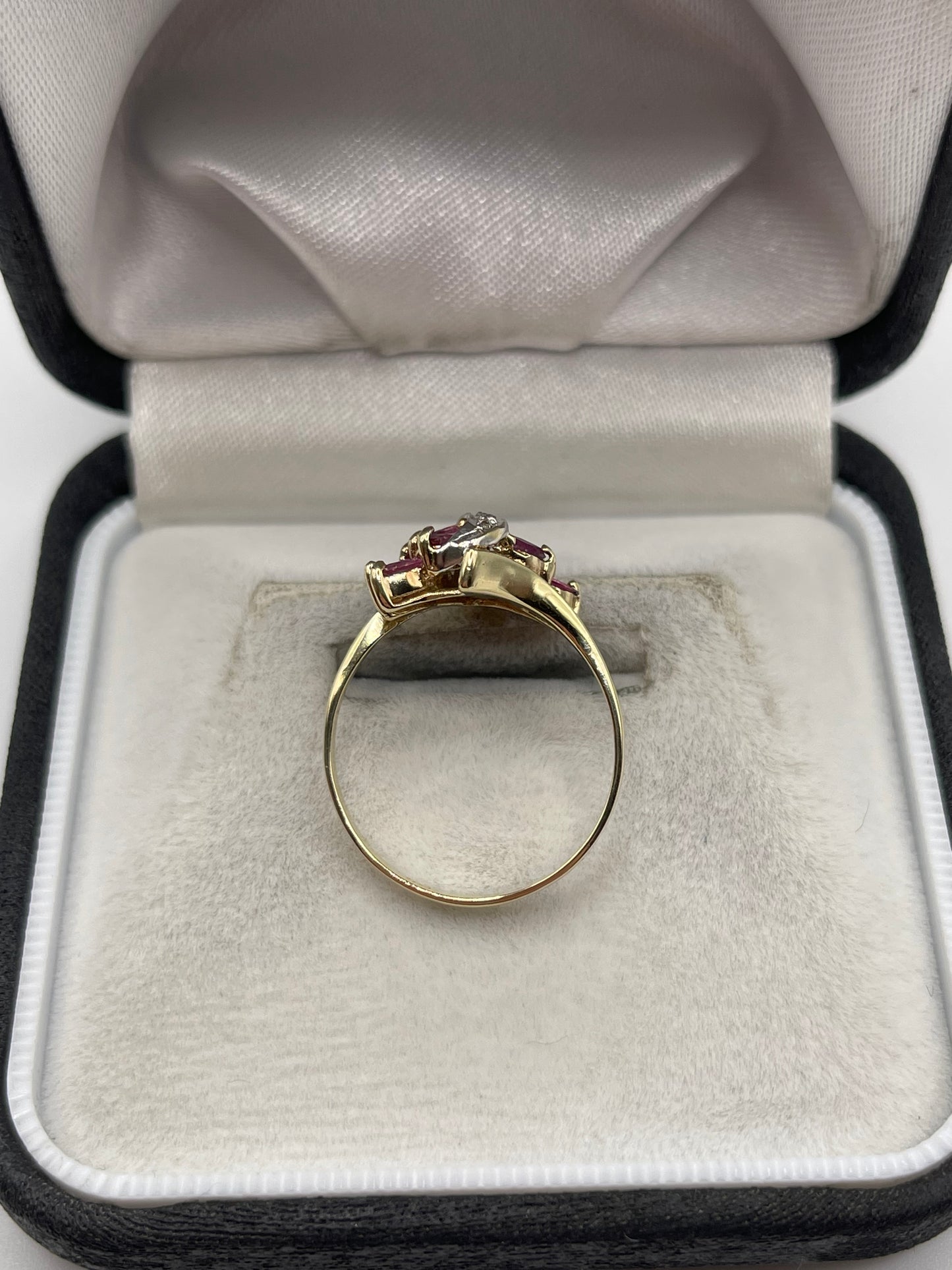 9ct gold ruby and diamond ring
