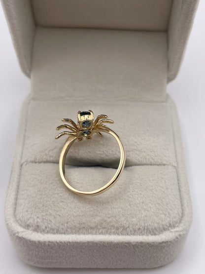 9ct gold topaz and diamond spider ring