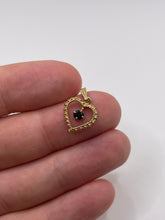 Load image into Gallery viewer, 9ct gold sapphire heart pendant
