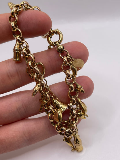 9ct gold charm bracelet