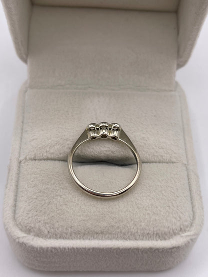 9ct white gold old cut diamond ring