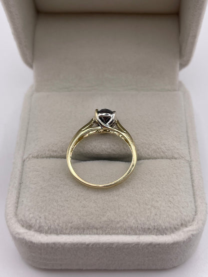 9ct gold black diamond ring