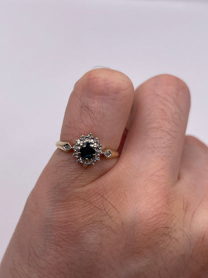 9ct gold sapphire and diamond ring