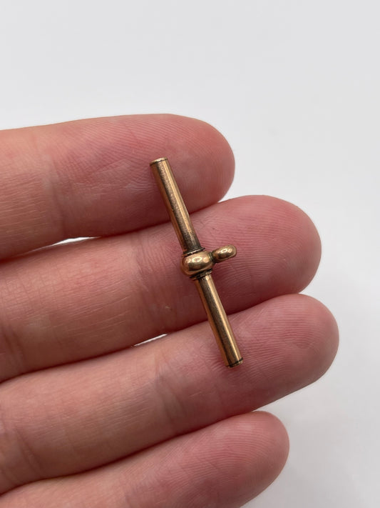9ct rose gold t bar pendant