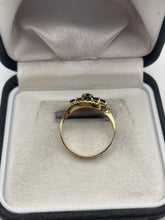 Load image into Gallery viewer, 9ct gold sapphire cluster ring
