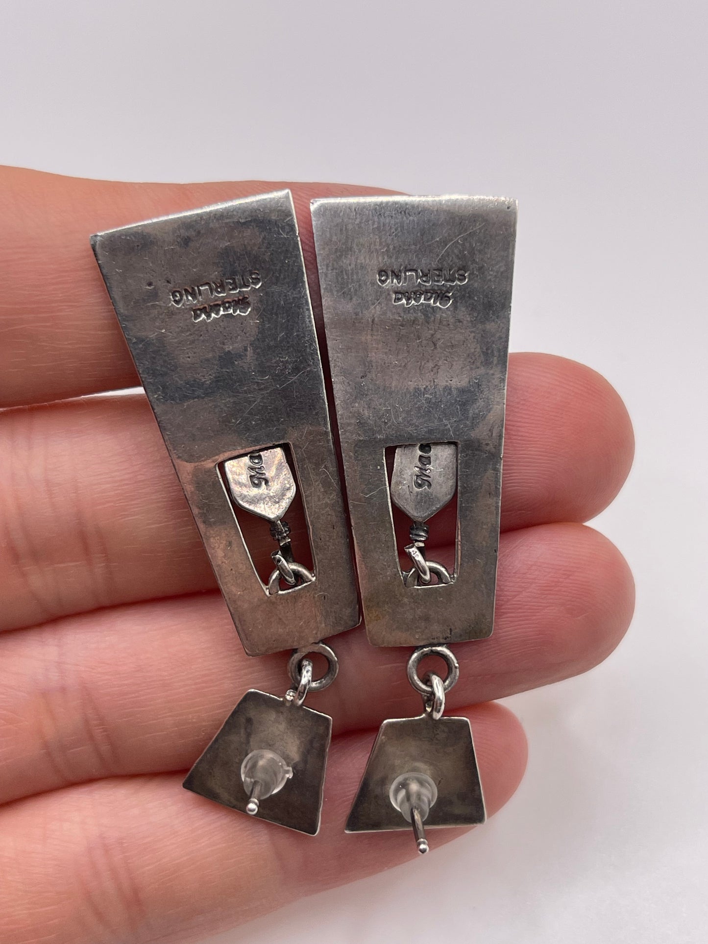 Silver Aztec earrings