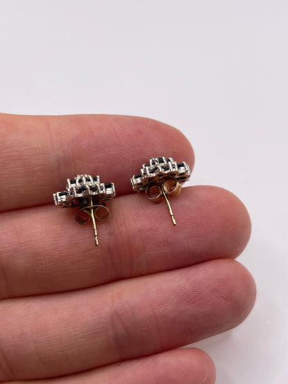 9ct gold sapphire and diamond earrings